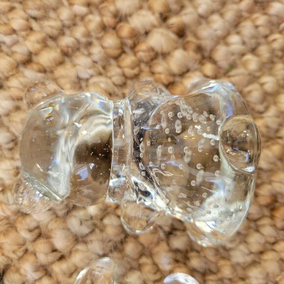 Art Glass Bear Bullicante Bubbles Clear Paperweight Figurine Shelf Sitter - Picture 5 of 9